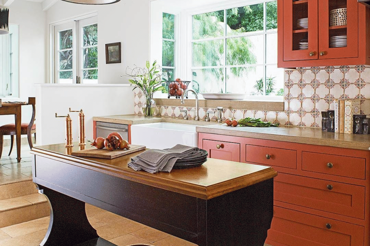 Kitchen Cabinet Color Trends:  Burnt Orange 
